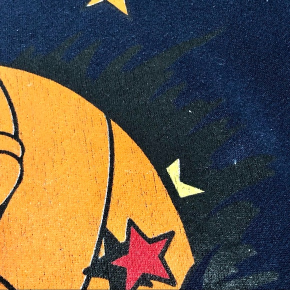 Space Jam Looney Tunes Tweety Bird Vintage 90s Dark Blue Sweatshirt Size M/L? - Picture 5 of 10